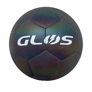 Glow Reflective Size5 Soft Leather Soccer Ball-Light Up in Camera Flash,for Adults(Neon-2, Size 5)