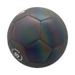 Glow Reflective Size5 Soft Leather Soccer Ball-Light Up in Camera Flash,for Adults(Neon-2, Size 5)
