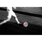 Glow Reflective Size5 Soft Leather Soccer Ball-Light Up in Camera Flash,for Adults(Neon-2, Size 5)
