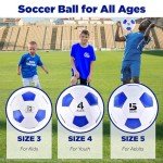 ELKCIP 6 Pack Classic deflated Soccer Balls Size 3/4/5 with Pump and Mesh Bag for Indoor Outdoor Lawn Game Training Practice Bulk Sport Gift for Teens Adults, Blue, Size 4