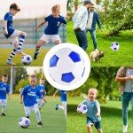 ELKCIP 6 Pack Classic deflated Soccer Balls Size 3/4/5 with Pump and Mesh Bag for Indoor Outdoor Lawn Game Training Practice Bulk Sport Gift for Teens Adults, Blue, Size 4