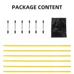 6 Pcs 5FT Adjustable Agility Training Poles for Soccer,Basketball,Football,Dog,Horse Training-Speed and Agility Training Equipment Sports Training Sticks with Stainless Steel Ground Nails (Yellow)