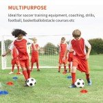 IHEPYQ Soccer Agility Training Equipment Set, 12 Rung 20Ft Agility Ladder, 12 Disc Cones,Solo Soccer Trainer, Jump Rope - Speed Training Equipment for Soccer Football Basketball-Blue