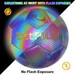 ZestPulse Holographic Reflective Soccer Ball Size 4 & 5 for Kids & Adults, High Visibility for Night Games, Training | Ideal Gift for Boys Girls 8-12 (Dark)