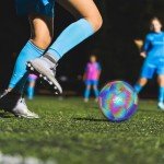 ZestPulse Holographic Reflective Soccer Ball Size 4 & 5 for Kids & Adults, High Visibility for Night Games, Training | Ideal Gift for Boys Girls 8-12 (Dark)