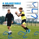 Agility Training Equipment, Soccer Training Equipment, Agility Speed Training Set for Kid Youth Adults, 20FT Agility Ladder, 4 Hurdles,12 Soccer Cones, Jump Rope, Running Parachute, Drill Charts