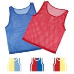 Adorox Adult Scrimmage Practice Jerseys – 24-Pack Nylon Mesh Team Pinnies Sports Vests for Soccer, Football, Basketball, Volleyball – 12 Red & 12 Blue