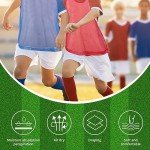 Adorox Adult Scrimmage Practice Jerseys – 24-Pack Nylon Mesh Team Pinnies Sports Vests for Soccer, Football, Basketball, Volleyball – 12 Red & 12 Blue
