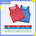 Adorox Adult Scrimmage Practice Jerseys – 24-Pack Nylon Mesh Team Pinnies Sports Vests for Soccer, Football, Basketball, Volleyball – 12 Red & 12 Blue