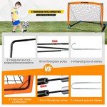 Soccer Goals for Backyard Set, Portable Kids Toddler Soccer Goal 2 of 4' x 3', Pop Up Soccer Net Soccer Training Equipment with Size 4 Soccer Ball, Carry Bag, Youth Games, Sports, Outdoor Play