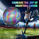 ZestPulse Holographic Reflective Soccer Ball Size 4 & 5 for Kids & Adults, High Visibility for Night Games, Training | Ideal Gift for Boys 8-12 (Dark)