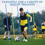 Silipull 10 Pcs Training Agility Poles 5ft Adjustable Soccer Training Poles Soccer Practice Sticks Sports Speed and Agility Practice Equipment for Outdoor Speed Sport Drills (Yellow,Blue)