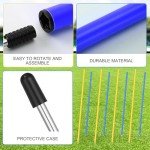 Silipull 10 Pcs Training Agility Poles 5ft Adjustable Soccer Training Poles Soccer Practice Sticks Sports Speed and Agility Practice Equipment for Outdoor Speed Sport Drills (Yellow,Blue)