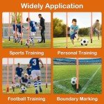 Soccer Training Equipment Agility Training Poles Equipment Includes 6 Flexible Agility Poles, 1*Speed Agility Ladder, 10*Soccer Cones for Speed Training, Soccer Training, Basketball Athletes (Orange)