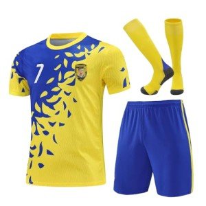 RIKPR Children's soccer jersey youth sportswear kids training uniforms boys and grils running uniforms, gifts for football fans (7-8years)