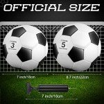 HyDren 12 Packs Soccer Ball with Pump Official Size Soccer Ball for Indoor Outside Game Training Practice Sport Gift for Kids Teens Adults Back to School(Size 5,Black, White)