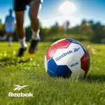 Reebok Recreational Soccer Ball, Premium TPU Composite Leather Cover, Soft Touch EVA Foam Backing, Includes Pump & Needle, VR-3K Series