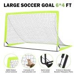 Enmons Soccer Goal - Set of 2 Soccer Nets, 6x4 ft Portable Pop Up Soccer Goals for Backyard - Soccer Training Equipment with Soccer Ball, Ladder, and Cones - Toddler Kids Youth Outdoor Game Toys