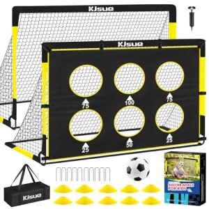 Kids Soccer Goal for Backyard Set - 2 of 6x4 ft Soccer Goals Training Equipment, Soccer Net for Kids Age 3-5 6-8 8-10 10-12, Ball, Targets for Toddler Kid Youth Soccer Games Sports Outdoor Play