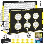 Kids Soccer Goal for Backyard Set - 2 of 6x4 ft Soccer Goals Training Equipment, Soccer Net for Kids Age 3-5 6-8 8-10 10-12, Ball, Targets for Toddler Kid Youth Soccer Games Sports Outdoor Play