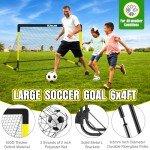 Kids Soccer Goal for Backyard Set - 2 of 6x4 ft Soccer Goals Training Equipment, Soccer Net for Kids Age 3-5 6-8 8-10 10-12, Ball, Targets for Toddler Kid Youth Soccer Games Sports Outdoor Play
