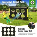 Kids Soccer Goal for Backyard Set - 2 of 6x4 ft Soccer Goals Training Equipment, Soccer Net for Kids Age 3-5 6-8 8-10 10-12, Ball, Targets for Toddler Kid Youth Soccer Games Sports Outdoor Play