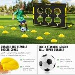 Kids Soccer Goal for Backyard Set - 2 of 6x4 ft Soccer Goals Training Equipment, Soccer Net for Kids Age 3-5 6-8 8-10 10-12, Ball, Targets for Toddler Kid Youth Soccer Games Sports Outdoor Play