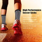 Ultrafun 5 Pairs Soccer Socks with Grip Pads Non Slip Football Basketball Sports Socks for Men Women (5Pairs-White)