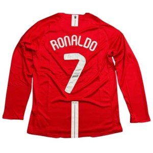 Ronaldo Retro 2008 Home Kit Soccer Jersey for Men Fan Version (US, Alpha, Medium, Regular, Regular, Home)