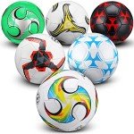 Deekin 6 Pcs Soccer Ball with Pump Official Size Indoor Outdoor Soft Sport Soccer Gift for Child Teen Adult Game Training Back to School(Size 4)