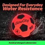 GlowCity Glow in The Dark Soccer Ball | Light Up Indoor/Outdoor Soccer Ball with 2 LED Lights | Pre-Installed Batteries | Fun Gift for Teens