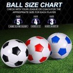 Libima 12 Pcs Soccer Balls with Pump Official Size 3/4/5 Soccer Ball Bulk for Child Adult School Sport Training Practice Back to School(Size 3,Red, Blue, Black)