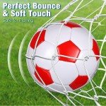 Libima 12 Pcs Soccer Balls with Pump Official Size 3/4/5 Soccer Ball Bulk for Child Adult School Sport Training Practice Back to School(Size 3,Red, Blue, Black)