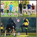 Libima 12 Pcs Soccer Balls with Pump Official Size 3/4/5 Soccer Ball Bulk for Child Adult School Sport Training Practice Back to School(Size 3,Red, Blue, Black)