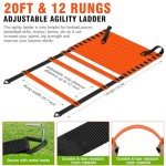 Speed and Agility Training Equipment: 5 Adjustable Agility Hurdles. 20ft Agility Ladder, Soccer Training Equipment Set for Youth Adults