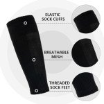 Ukontagood 2 Pairs Mens Grip Soccer Socks, 2 Pairs Shin Sleeves with 1 Pack Shin Guards and 4 Straps, Soccer Football Game Set 9 Pcs (Black)