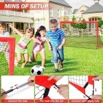 Choiana Kids Soccer Goals for Backyard Set of 2, 6x4 ft Portable Soccer Goal Training Equipment, Soccer Net w/Soccer Ball, Agility Ladder & Cones, Soccer Nets for Kids Youth Outdoor Sports Games Play