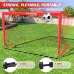 Choiana Kids Soccer Goals for Backyard Set of 2, 6x4 ft Portable Soccer Goal Training Equipment, Soccer Net w/Soccer Ball, Agility Ladder & Cones, Soccer Nets for Kids Youth Outdoor Sports Games Play