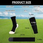 Ukontagood 2 Pairs Mens Grip Soccer Socks, 2 Pairs Shin Sleeves with 1 Pack Shin Guards and 4 Straps, Soccer Football Game Set 9 Pcs (Black)