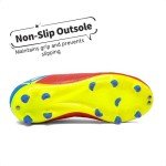 DREAM PAIRS Boys Girls Soccer Football Cleats Shoes for Little Kid/Big Kid,Size 1 Little Kid,Red/Royal/Lemon/Green,160471-K
