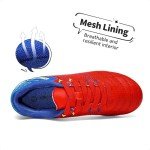 DREAM PAIRS Boys Girls Soccer Football Cleats Shoes for Little Kid/Big Kid,Size 1 Little Kid,Red/Royal/Lemon/Green,160471-K