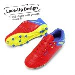 DREAM PAIRS Boys Girls Soccer Football Cleats Shoes for Little Kid/Big Kid,Size 1 Little Kid,Red/Royal/Lemon/Green,160471-K