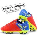 DREAM PAIRS Boys Girls Soccer Football Cleats Shoes for Little Kid/Big Kid,Size 1 Little Kid,Red/Royal/Lemon/Green,160471-K