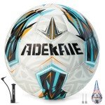 Soccer Ball Size 5 for All Age Indoor Outdoor Practicing, PU Official Size Soccer Ball, Soccer Gift for Boys Girls Youth Adults College Team, Ideal with Pump and Carry Net