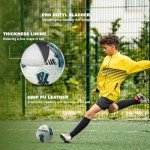 Soccer Ball Size 5 for All Age Indoor Outdoor Practicing, PU Official Size Soccer Ball, Soccer Gift for Boys Girls Youth Adults College Team, Ideal with Pump and Carry Net
