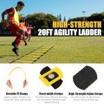 Agility Speed Training Equipment Set - 20ft Speed Ladder, 12 Cones, 4 Adjustable Hurdles, Jump Rope, Parachute, 3 Resistance Bands | Ideal for Basketball, Football, Soccer, for Kids, Youth, Adults