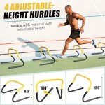 Agility Speed Training Equipment Set - 20ft Speed Ladder, 12 Cones, 4 Adjustable Hurdles, Jump Rope, Parachute, 3 Resistance Bands | Ideal for Basketball, Football, Soccer, for Kids, Youth, Adults