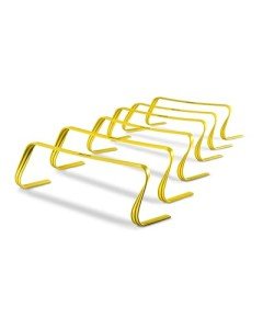 SKLZ 6X Ultra Durable Agility Hurdles - for Athletes of All Skill Levels,6pk of 6-in Tall Hurdles,Bright Yellow Color,Made of Durable, Composite Materials,Easy to Set up & Transport,Comes w/Carry Bag