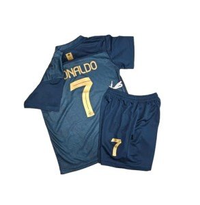 1 Stop Soccer Ronaldo CR7 Jersey Kids Uniform AL NASSR Fc Saudi Arabia (US, Age, 11 Years, 12 Years, Blue)