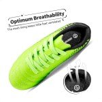 DREAM PAIRS Boys Girls Outdoor Sport Football Shoes Soccer Cleats for Little/Big Kid,Size 1 Little Kid,Neon/Green/Black,SUPERFLIGHT-1K
